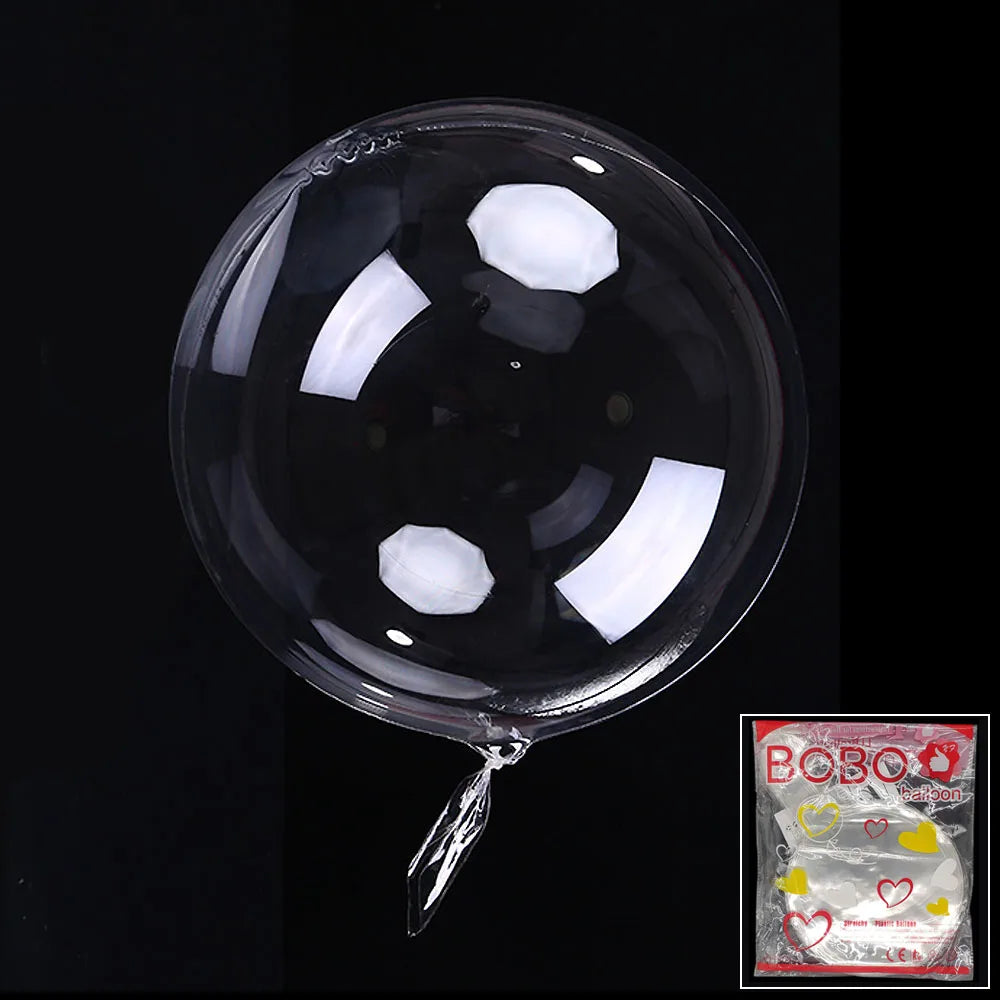 10-Pakning Krystallklare Bobo-Kuleballonger