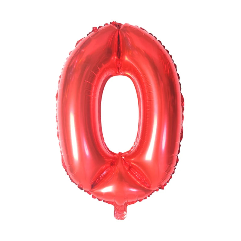 Klassisk Rød Tall-Folieballong 80cm / 100cm
