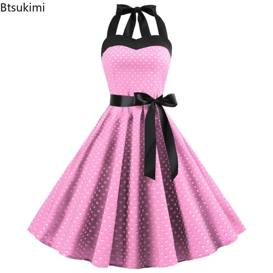 Halterneck Polka Dot Pin-up Kjole