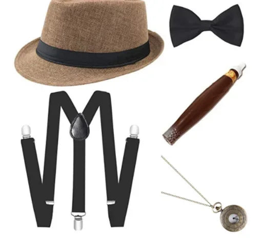 1920-tallet Gangster Tilbehørsett for Menn (Peaky Blinders Stil)
