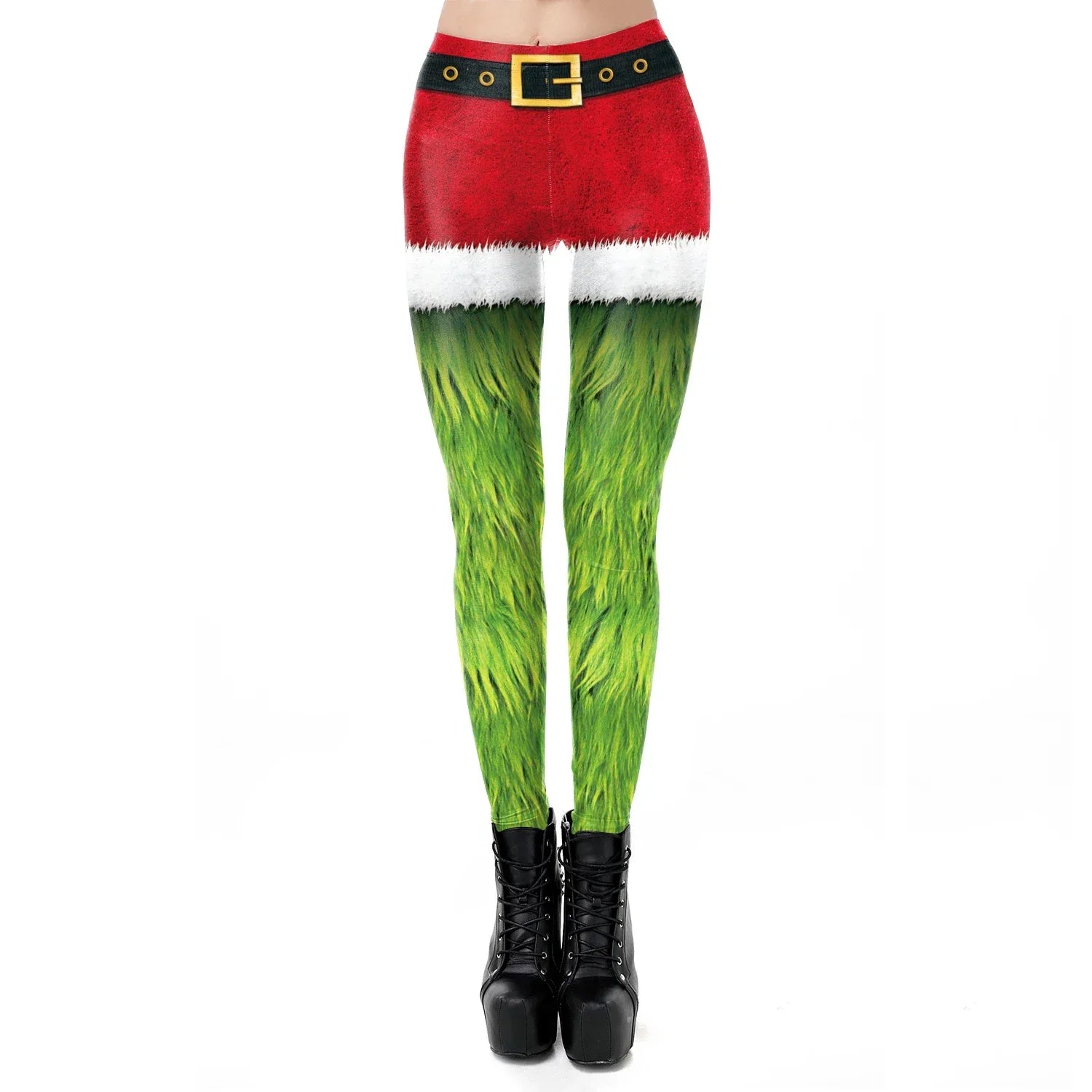 Grønne og Røde Alve-Tights / Jule-Leggings