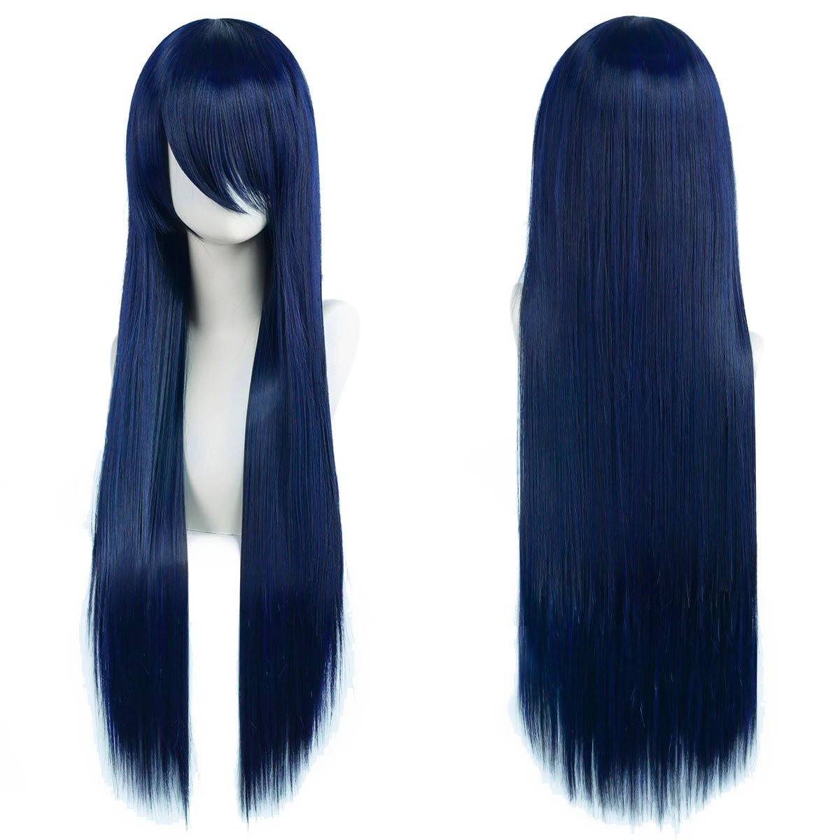 Lang Rett Lolita Cosplay-Parykk med Pannelugg (80 cm)