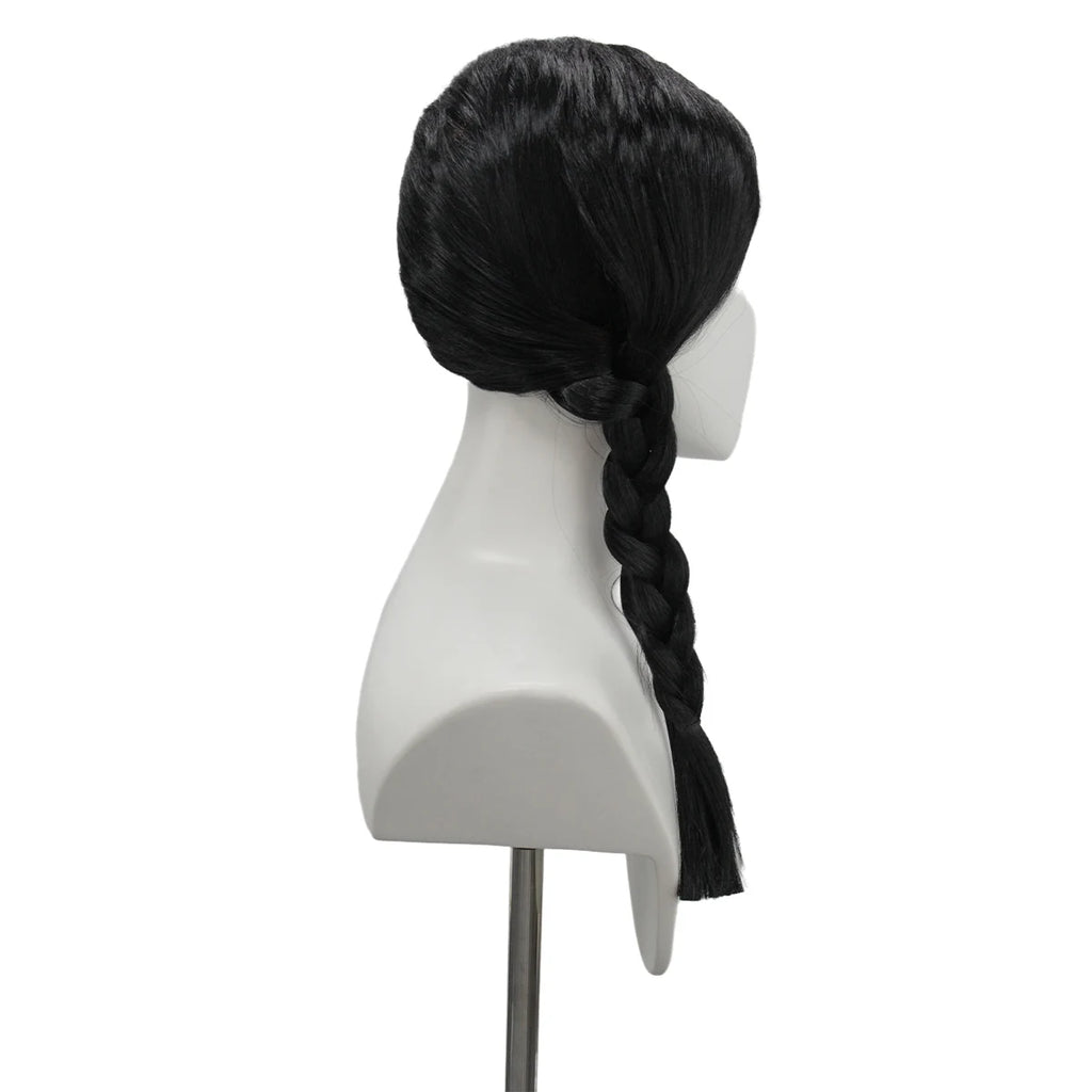 Wednesday Addams Sorte Fletter Parykk