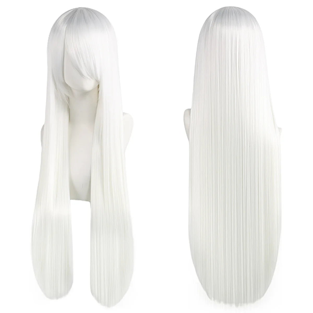 Lang Rett Lolita Cosplay-Parykk med Pannelugg (80 cm)