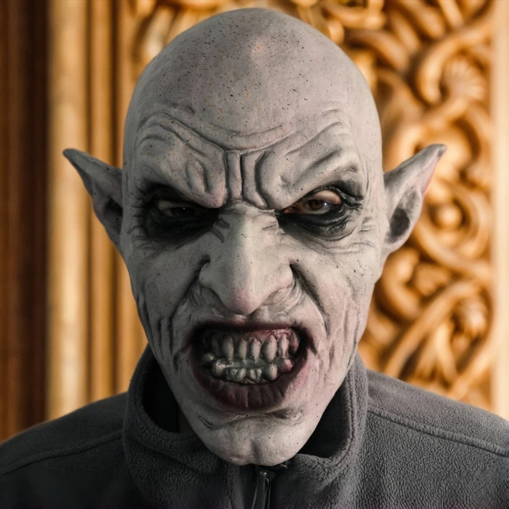 Nosferatu Vampyr Lateksmaske med Tenner