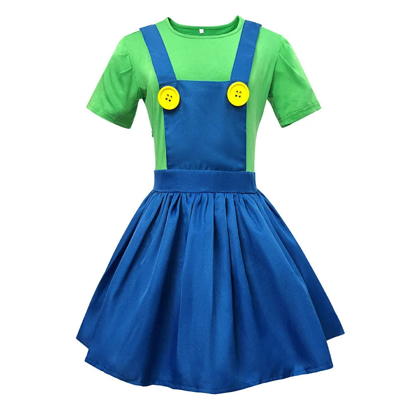 Super Luigi Brothers Skjørt Kostyme med Hatt
