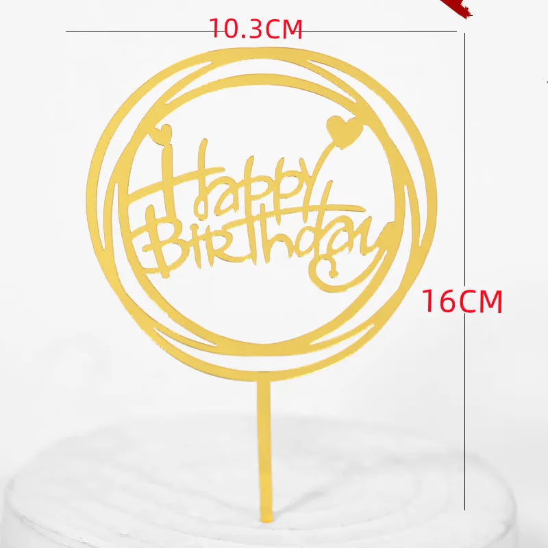 10-Pakning Akryl Happy Birthday Kaketoppere