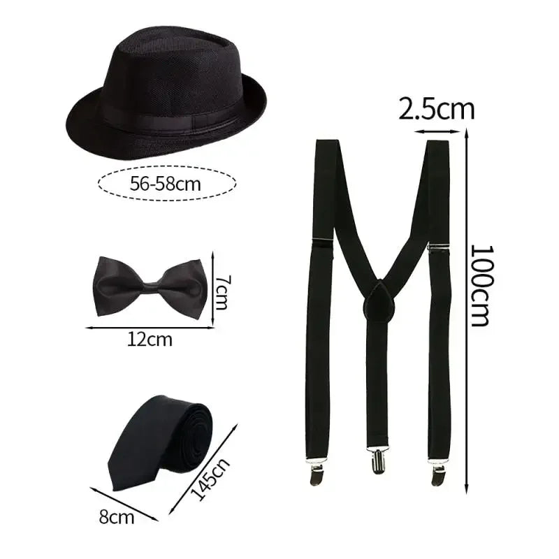 Klassisk Jazz Hatt & Tilbehørsett 1920-tallet