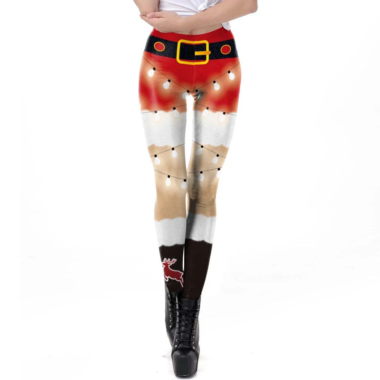 Grønne og Røde Alve-Tights / Jule-Leggings