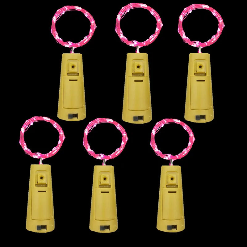 LED-lys til Vinflasker (Flaskelys med Kork 6-pk)