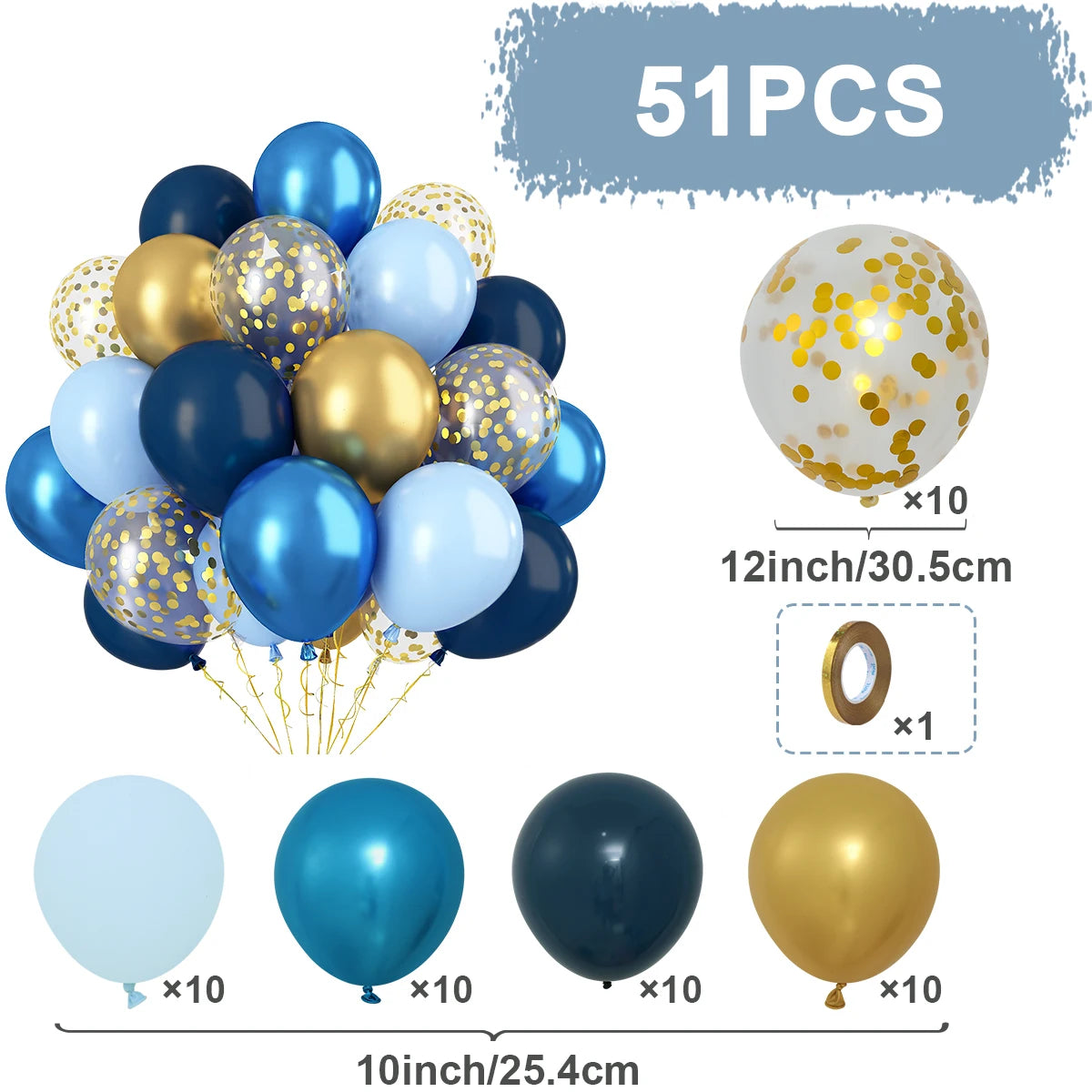 Perlemor & Metallisk Ballongmiks – Flerpakning