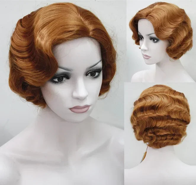 1920-talls Retro Flapper Parykk Finger Waves