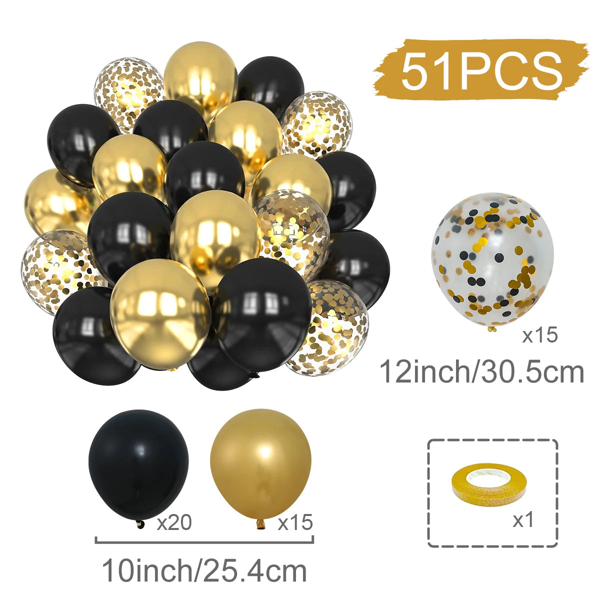Perlemor & Metallisk Ballongmiks – Flerpakning