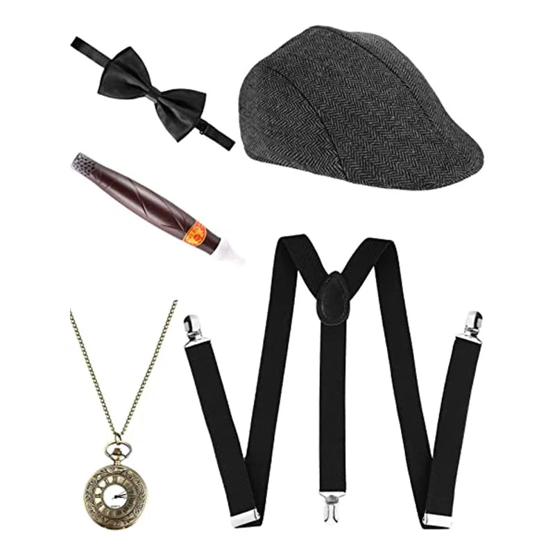 Gatsby Gangster Kostymesett 1920-tallet (5 Deler)