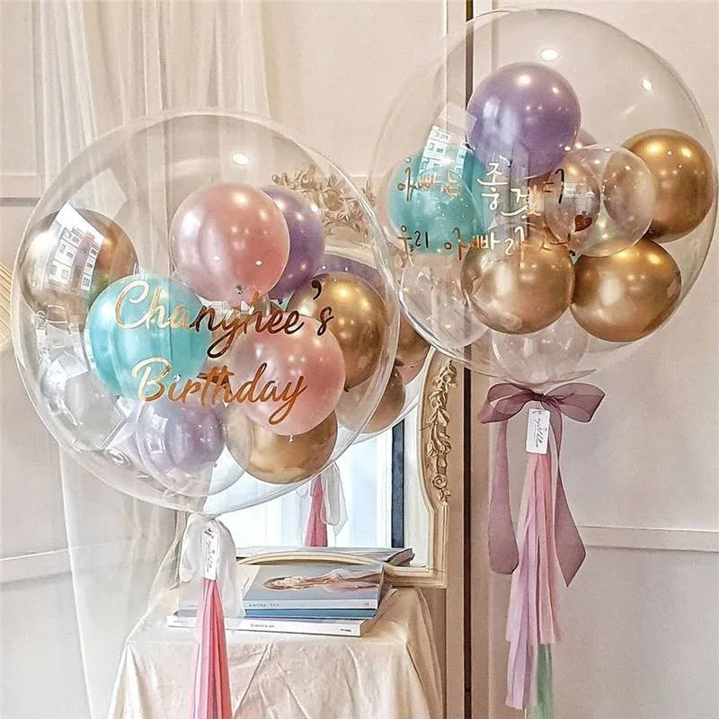 10-Pakning Krystallklare Bobo-Kuleballonger