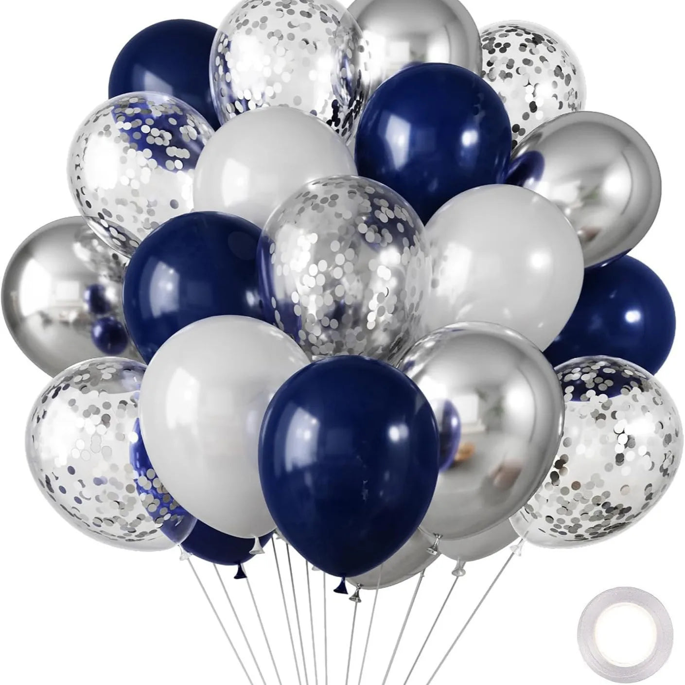30-Pakning Krom Metalliske Heliumballonger