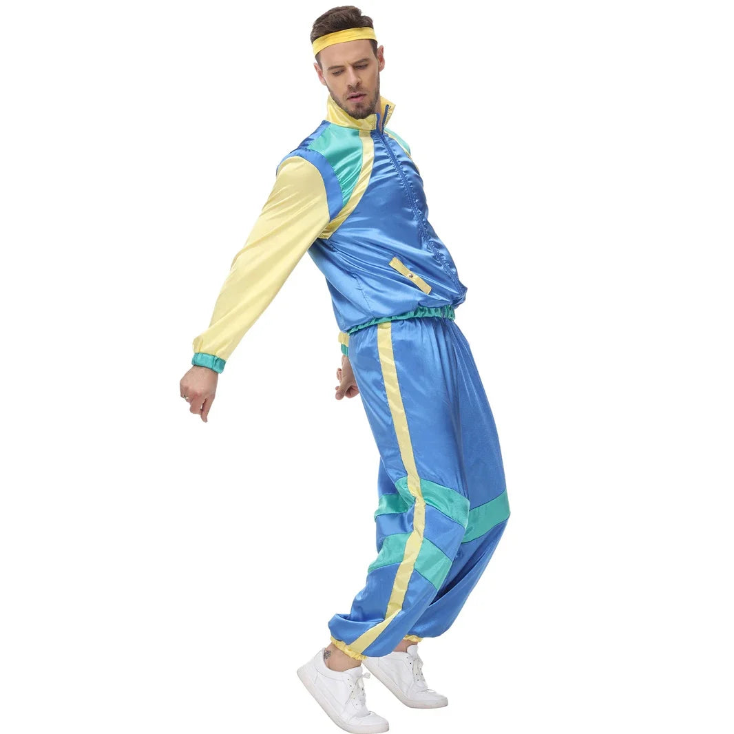 Klassisk 80s & 90s Shell Suit Kostyme for Herre
