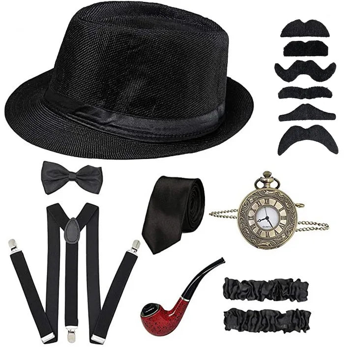 Roaring 20s Herre Tilbehørsett (Gatsby Gangster)