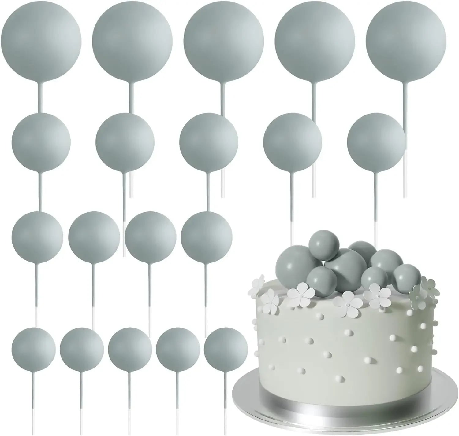 20-Pakning Mini Ballong Kake-Topper Sett