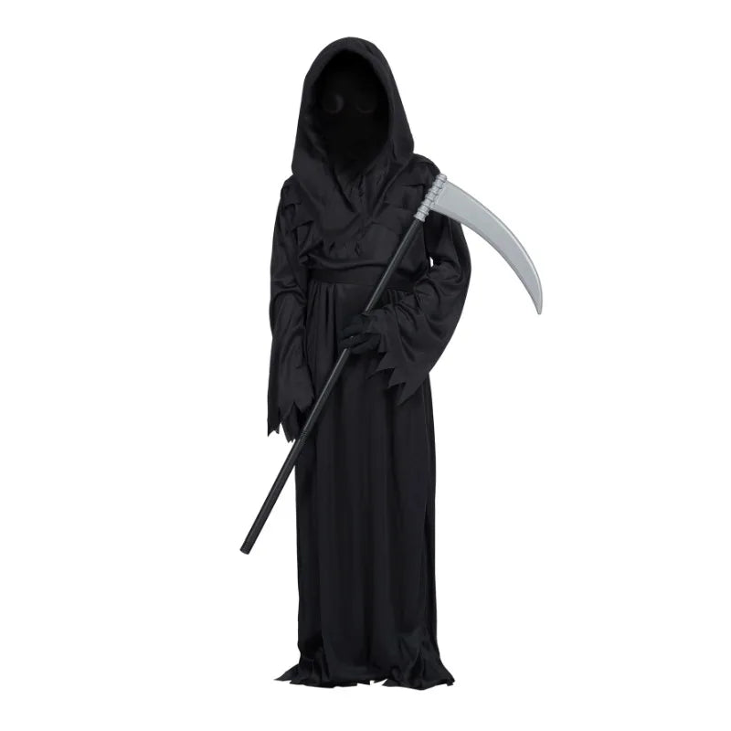 Grim Reaper Dødsengel Kostyme med Hette