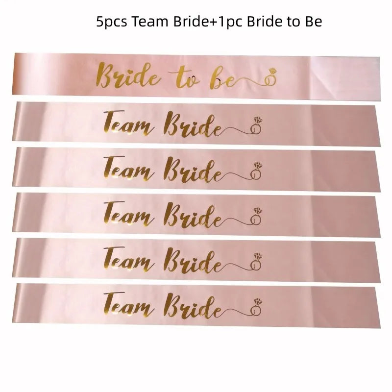 Team Bride & Bride To Be Satengbånd Sett