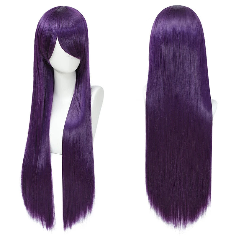 Lang Rett Lolita Cosplay-Parykk med Pannelugg (80 cm)