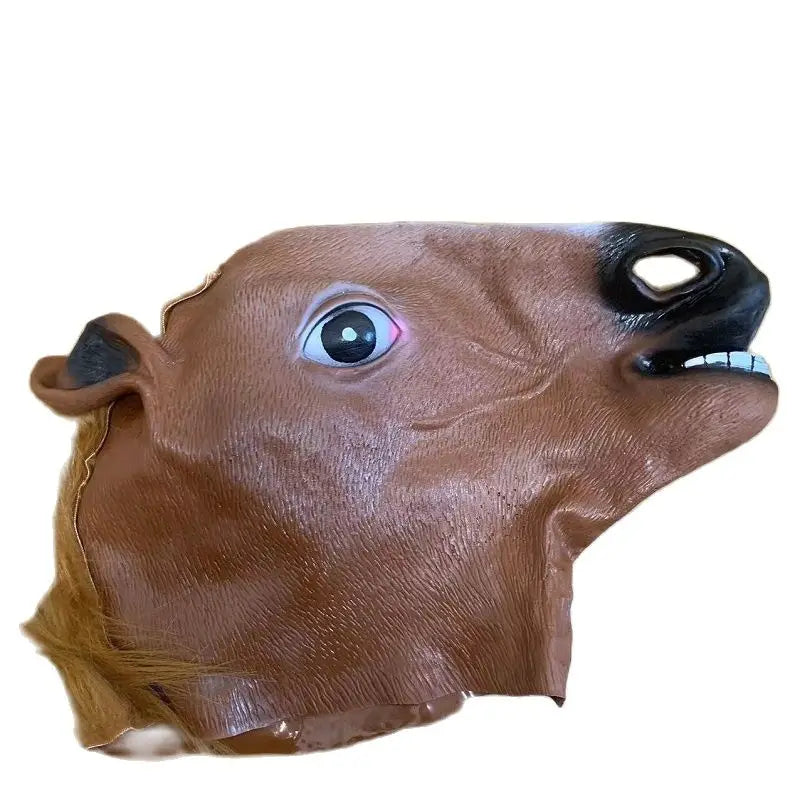 Morsom Brun Hest Dyremaske i Lateks