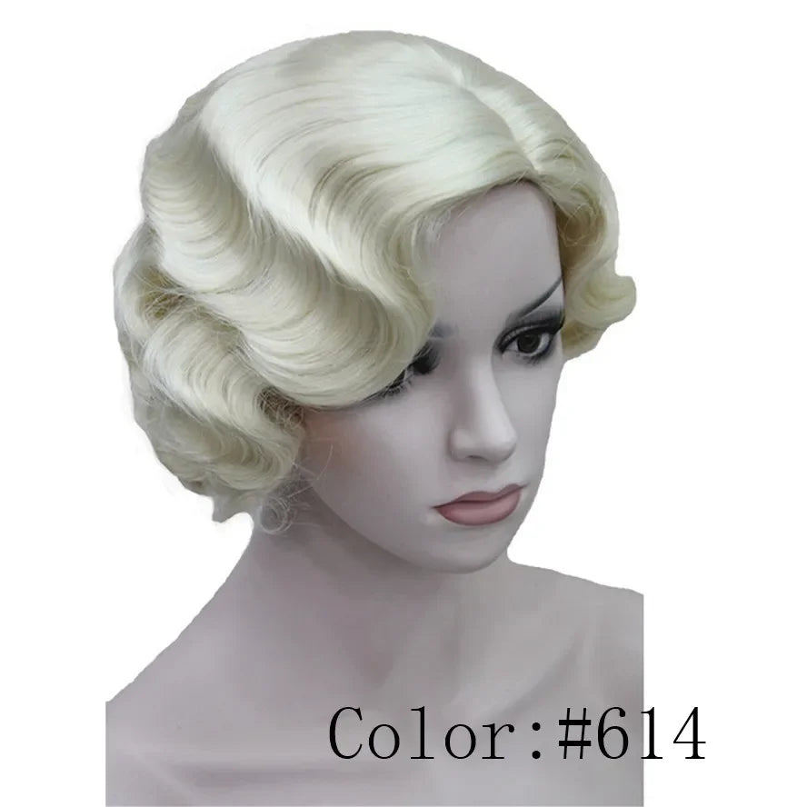 1920-talls Retro Flapper Parykk Finger Waves