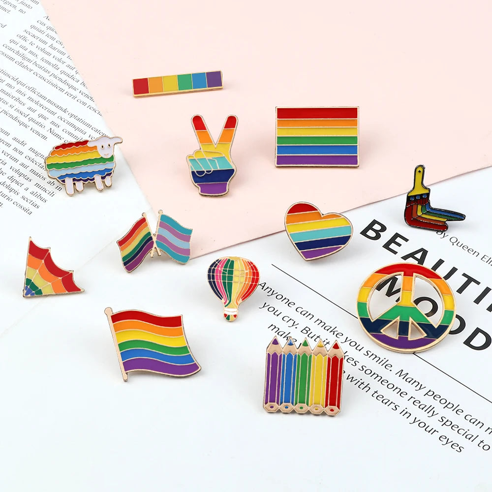 Pride Emaljepins & Regnbue-Pins for Jakke og Veske