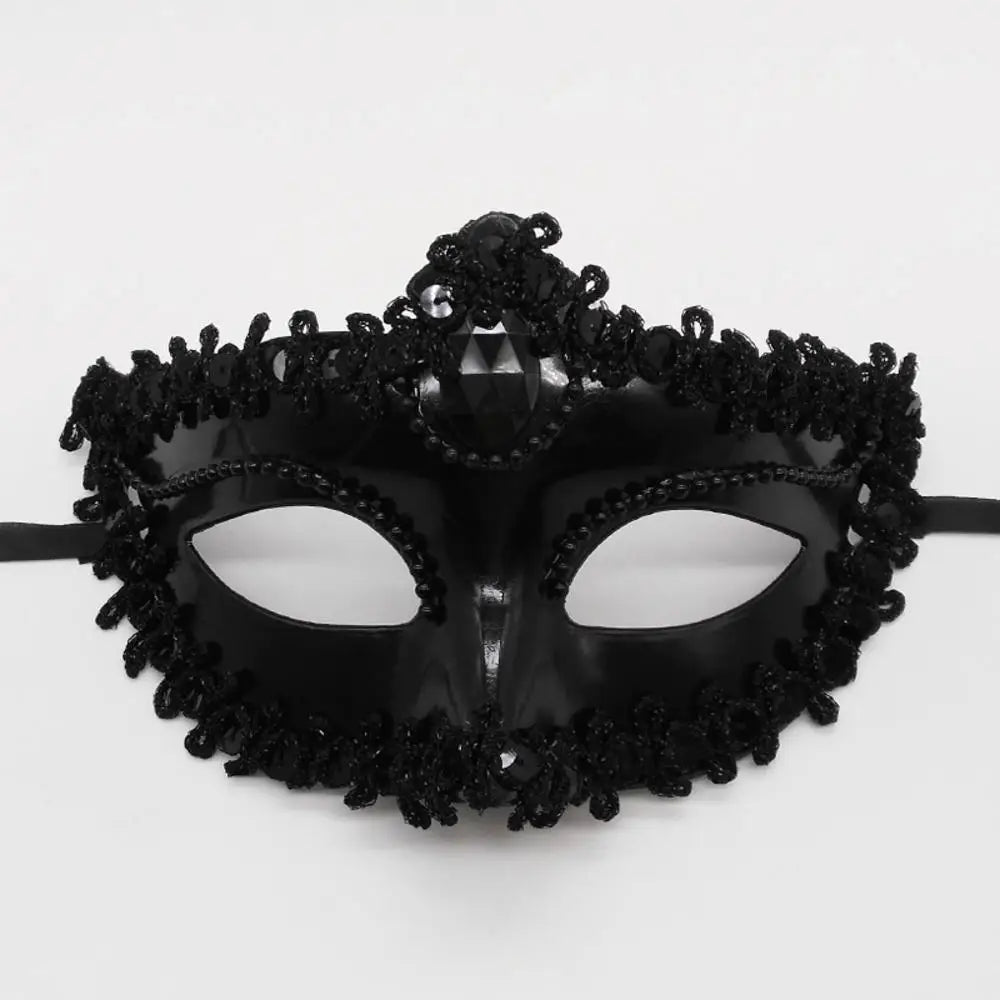 Luksuriøs Venetiansk Fjærmaske med Strass