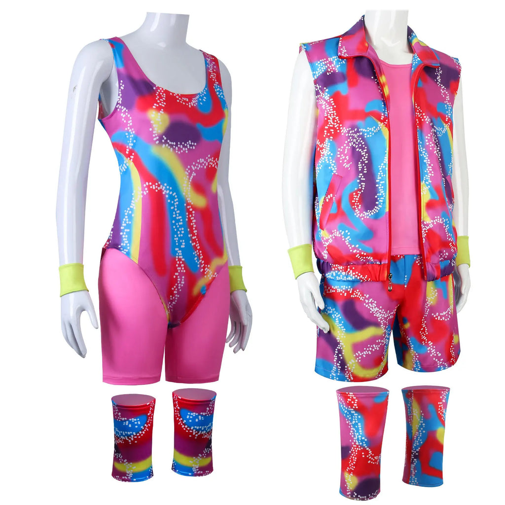 80s Barbie & Ken Retro Aerobic Kostyme for Voksne