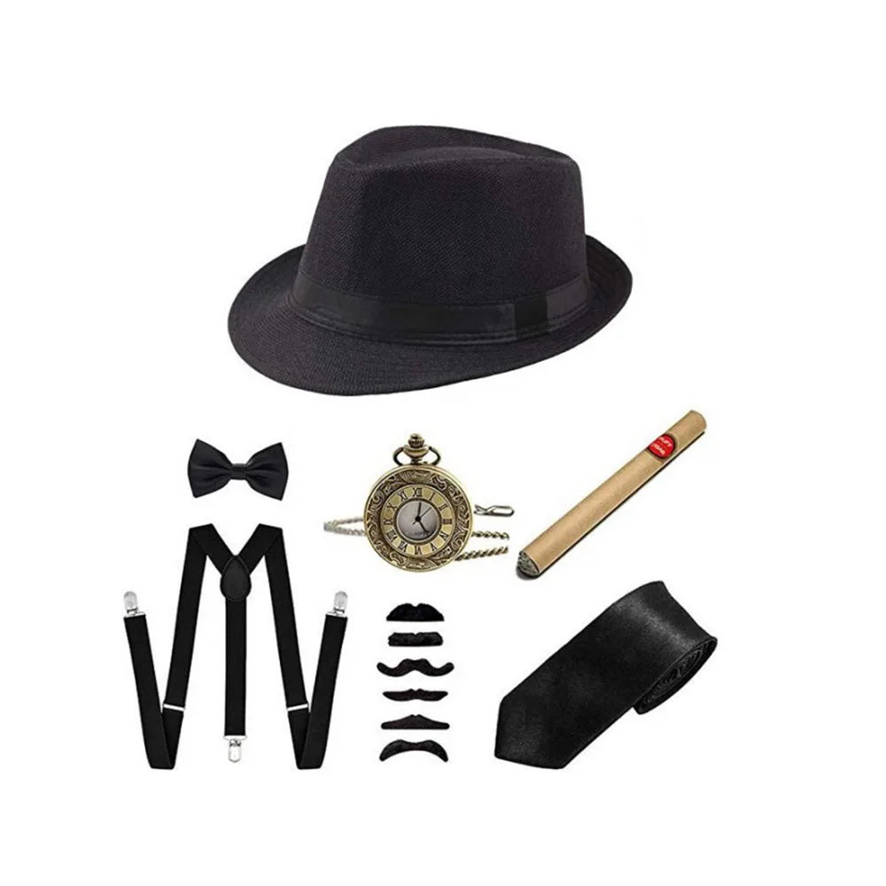 1920-tallet Gangster Tilbehørsett for Menn (Peaky Blinders Stil)