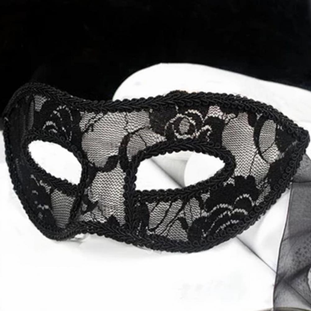 Håndlaget Blondemaske med Satengbånd
