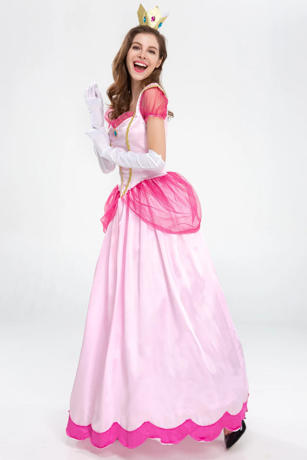 Prinsesse Peach Kostyme - Super Mario Cosplay Kjole