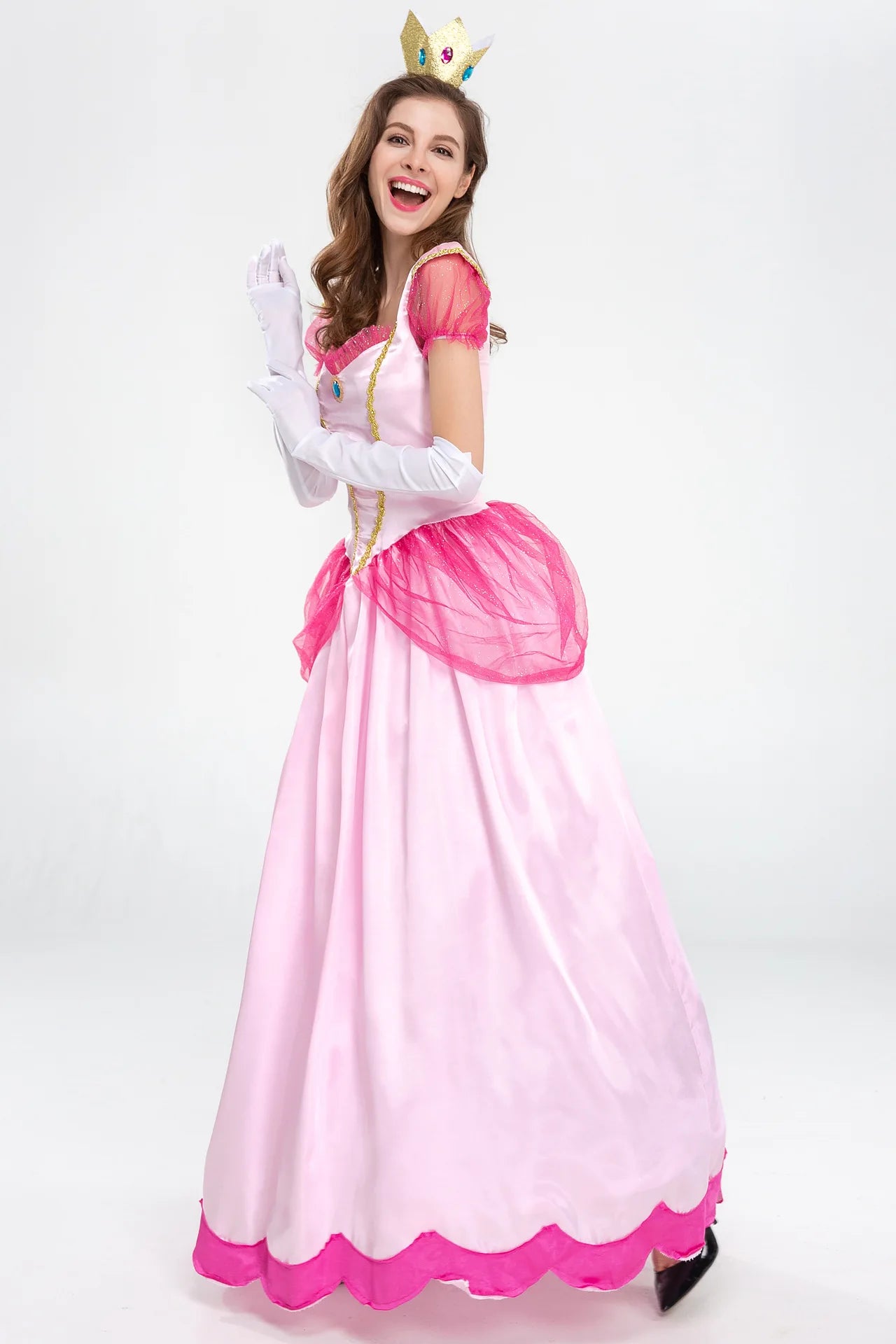 Prinsesse Peach Kostyme - Super Mario Cosplay Kjole