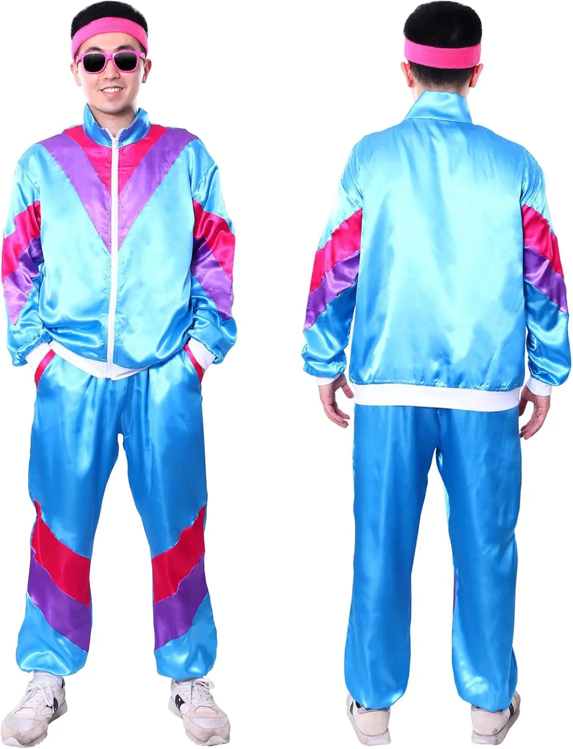 80s & 90s Hip-Hop Windbreaker Treningsdress for Herre