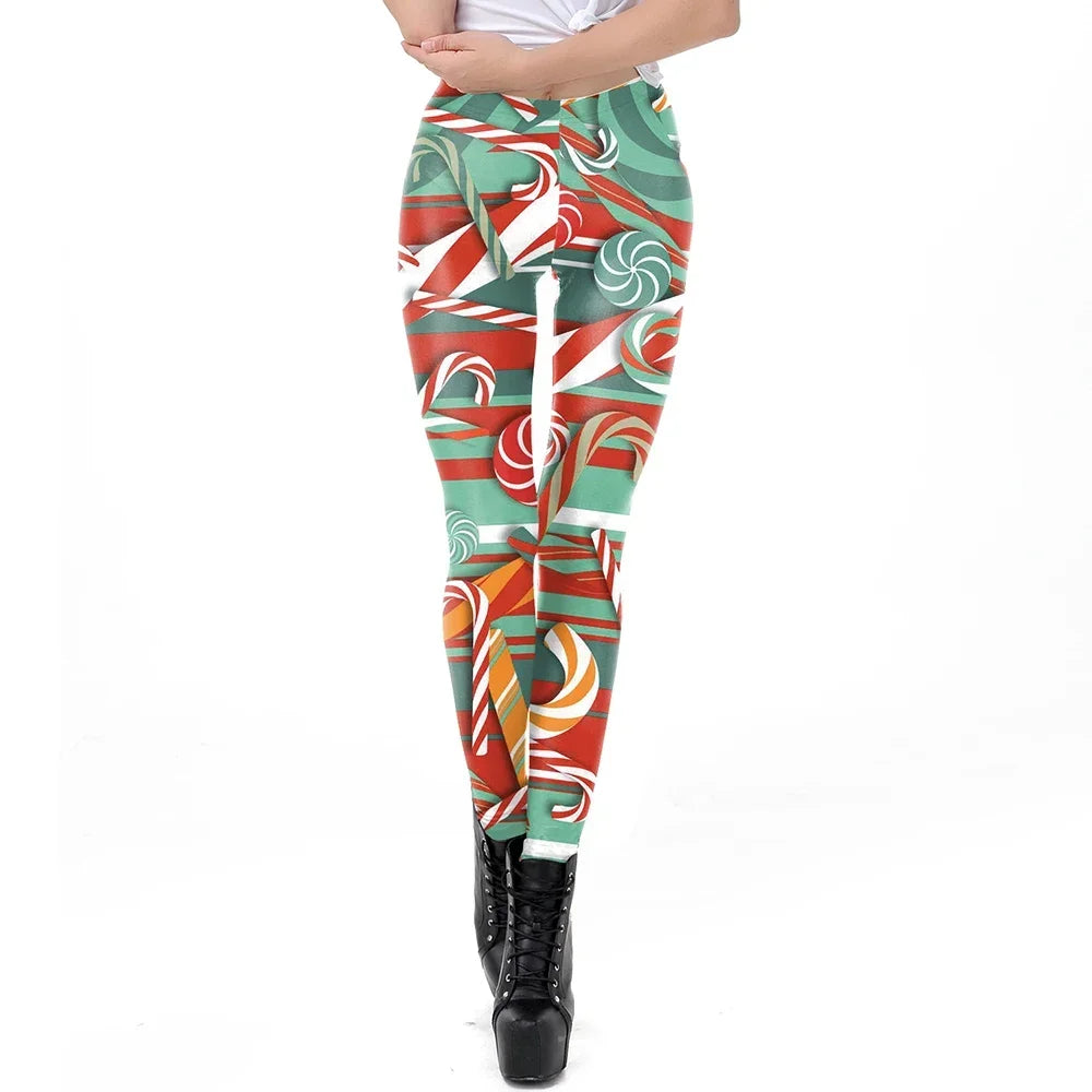 Grønne og Røde Alve-Tights / Jule-Leggings