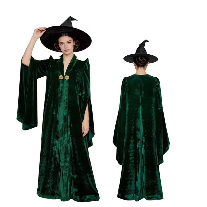 Professor McGonagall Grønn Kappe Kostyme