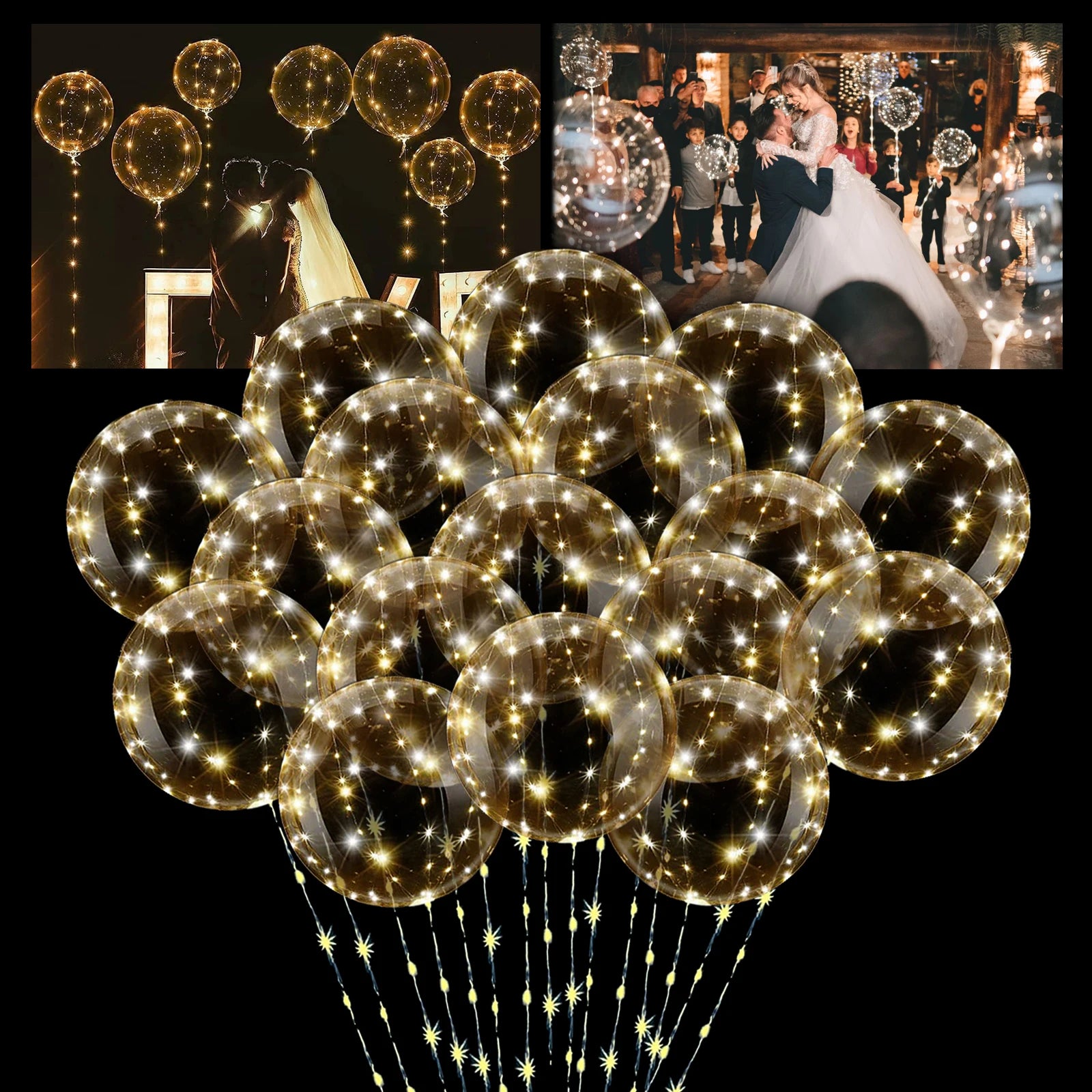 LED Bobo-ballonger med Lys (10-pk)