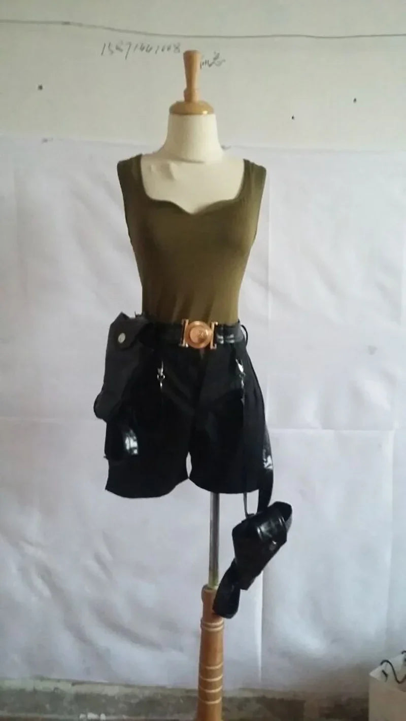 Tomb Raider Lara Croft Cosplay Kostyme med Hylster & Vesker