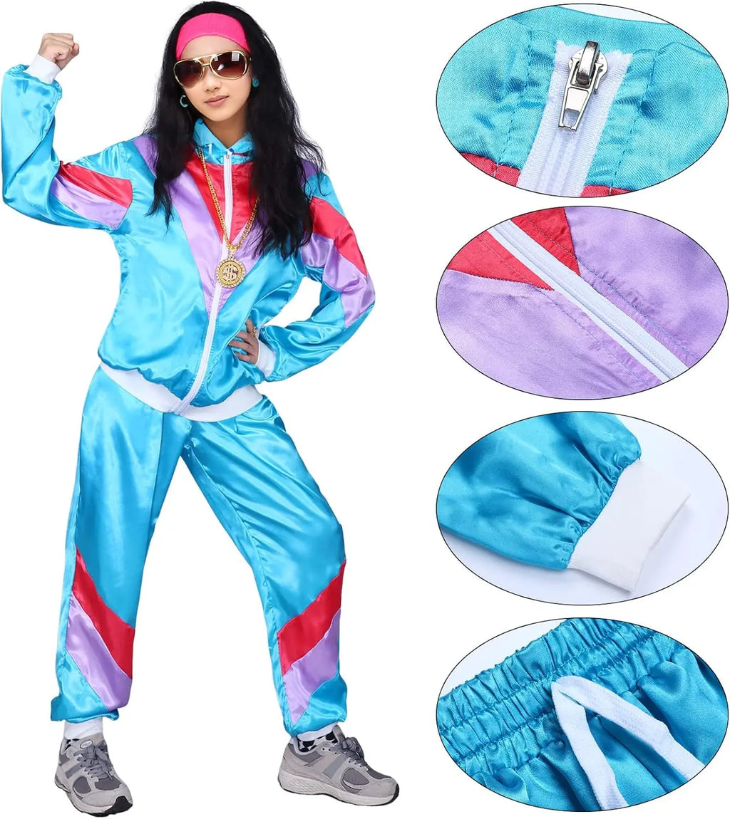 Klassisk 80s Retro Treningsjakke og Bukse for Damer