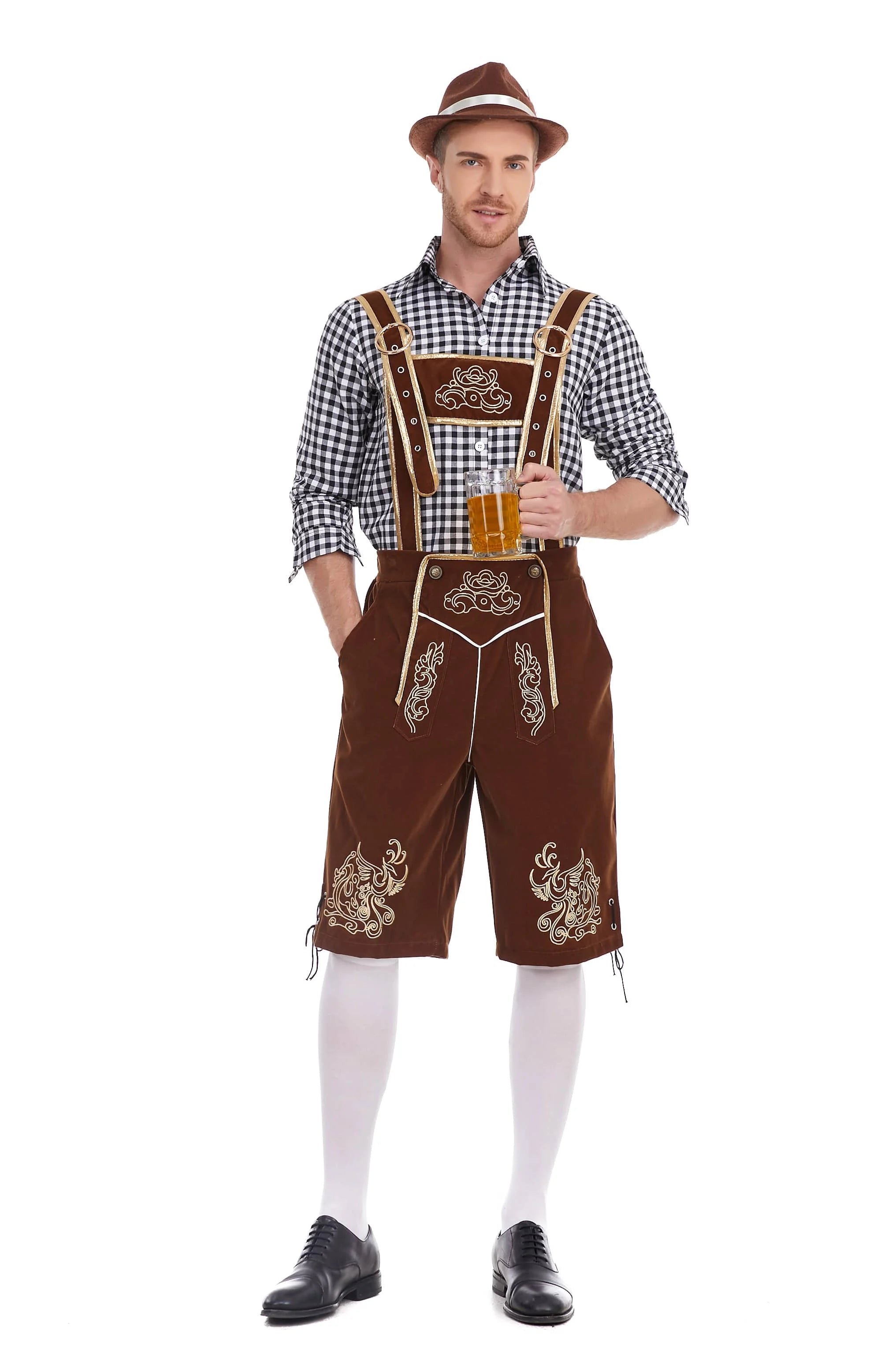 3-Delers Lederhosen Oktoberfest Antrekk for Menn