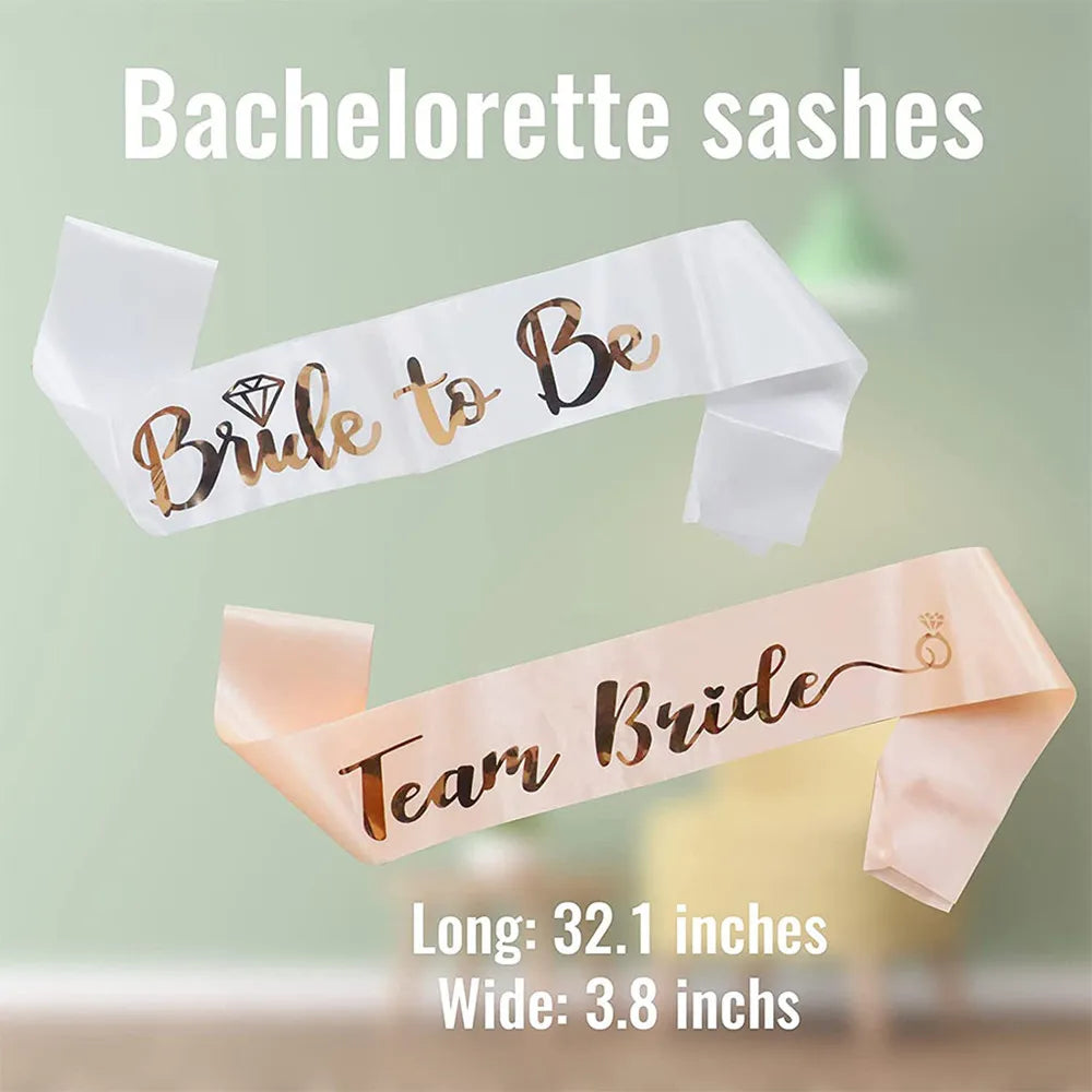 Team Bride & Bride To Be Satengbånd Sett