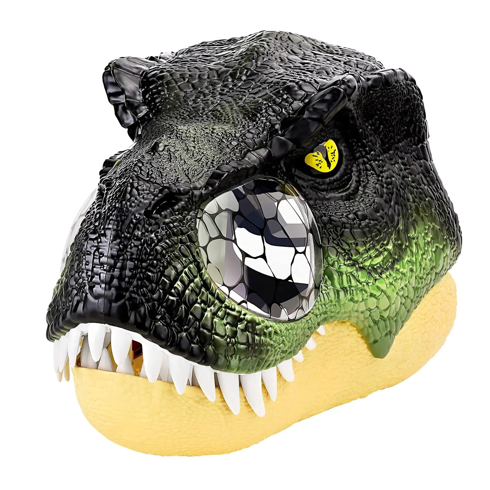 T-Rex Dinosaurus Lateksmaske med LED-øyne og Lyd