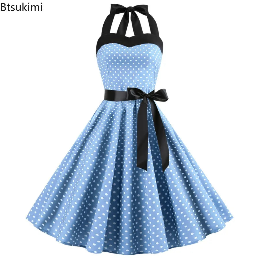 Halterneck Polka Dot Pin-up Kjole