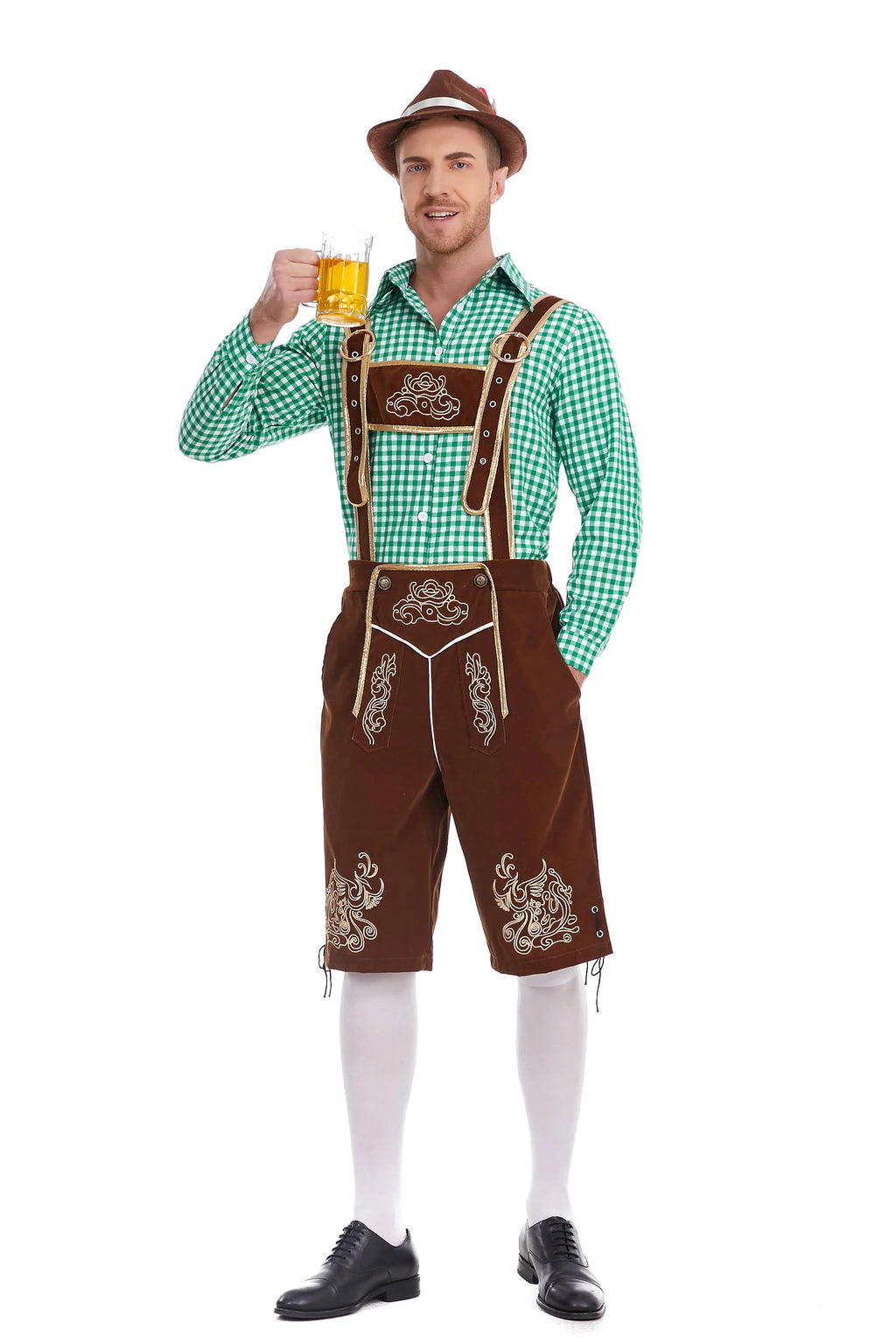 3-Delers Lederhosen Oktoberfest Antrekk for Menn