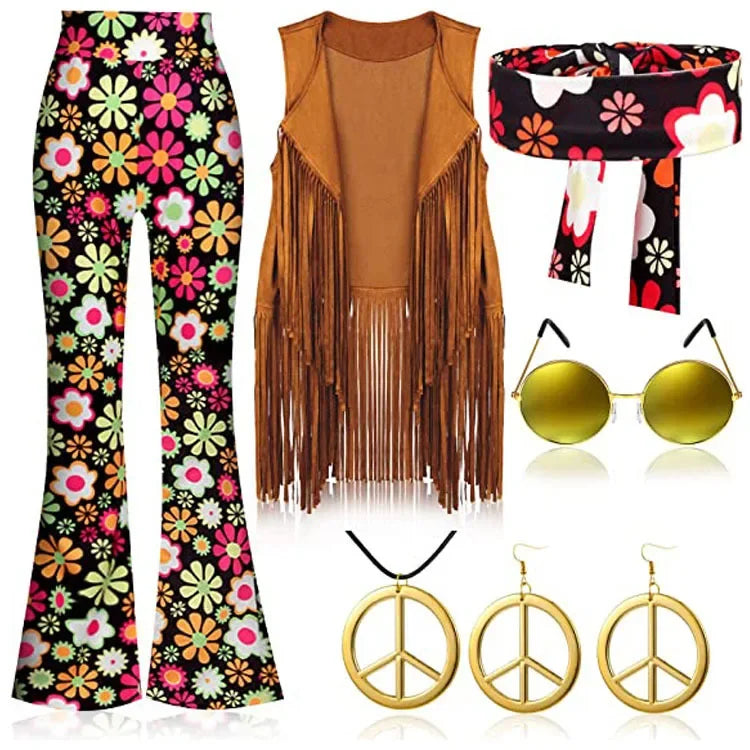 70-talls Hippie & Disko Kostyme for Herrer