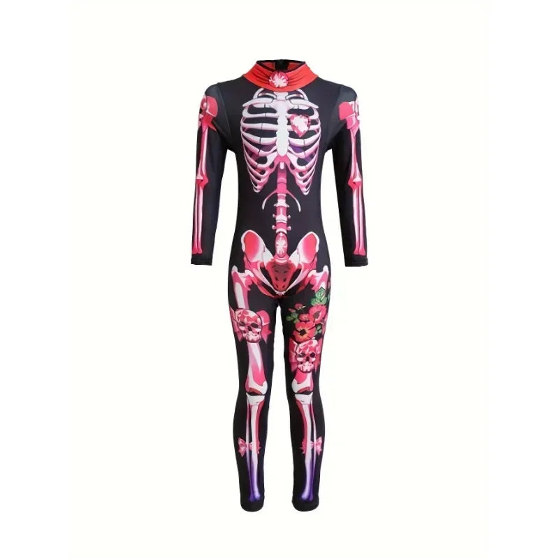 Skelett og Rose Jumpsuit Kostyme
