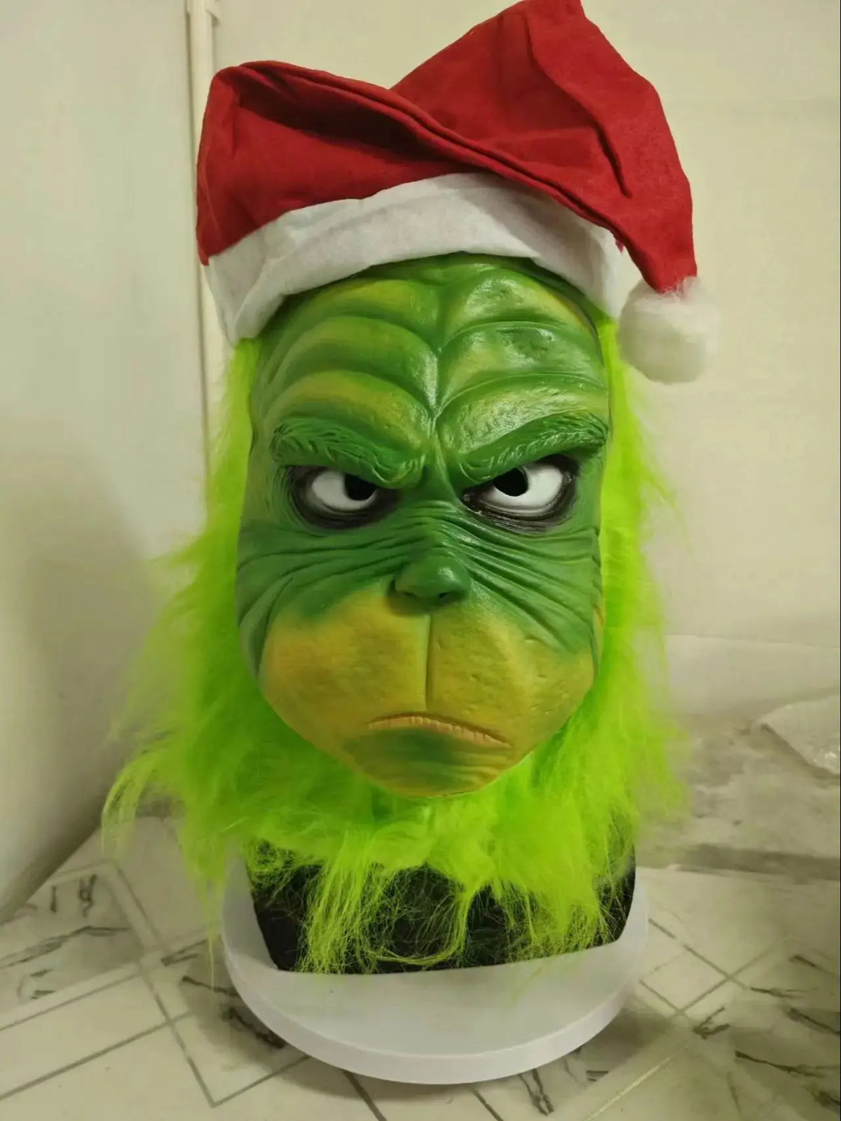 Grønn Monster Lateksmaske (Grinchen-stil)