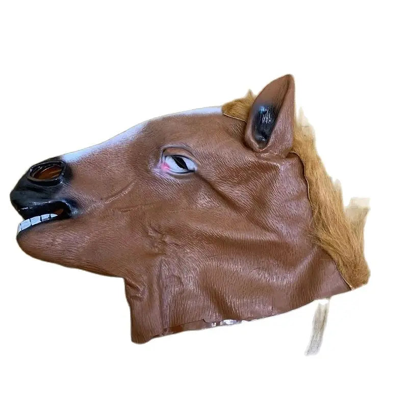 Morsom Brun Hest Dyremaske i Lateks